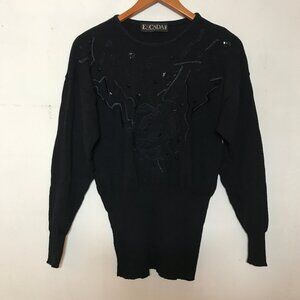 Escada Vintage Made in W. Germany Rare! 1980's Style Soft Wool Beaded Sweater